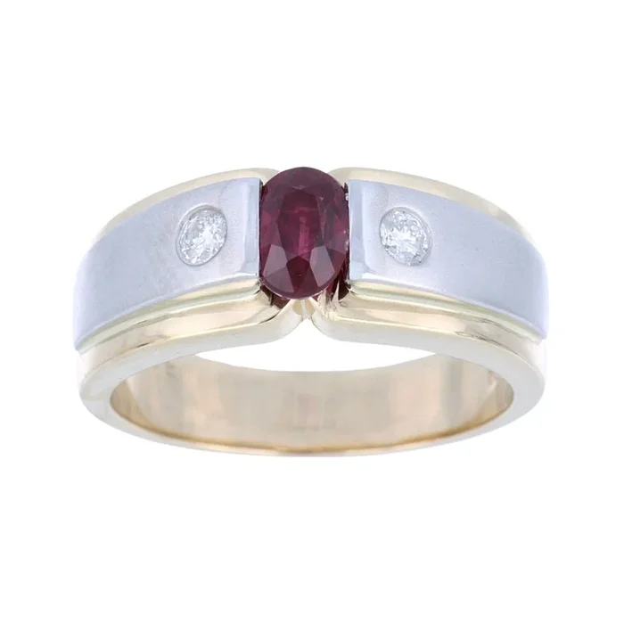 Ruby Men’s Ring (Ruby 0.43 cts. White Diamond 0.18 cts.)