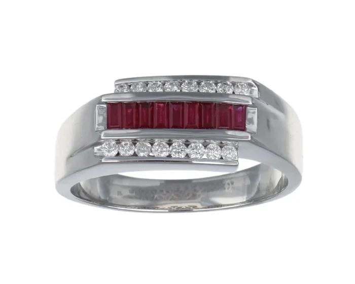 Ruby Men’s Ring (Ruby 0.56 cts. White Diamond 0.24 cts.)