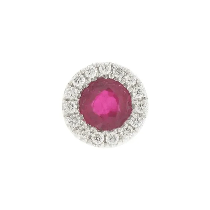 Ruby with Diamond Halo Encore Slide Pendant