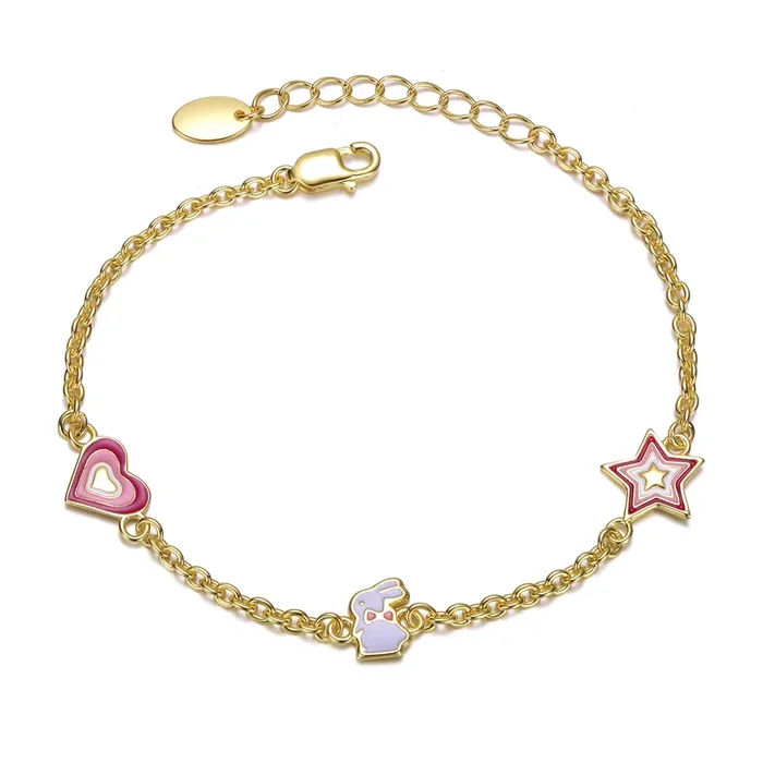 Sabine Heart, Star, and Bunny Charm Bracelet