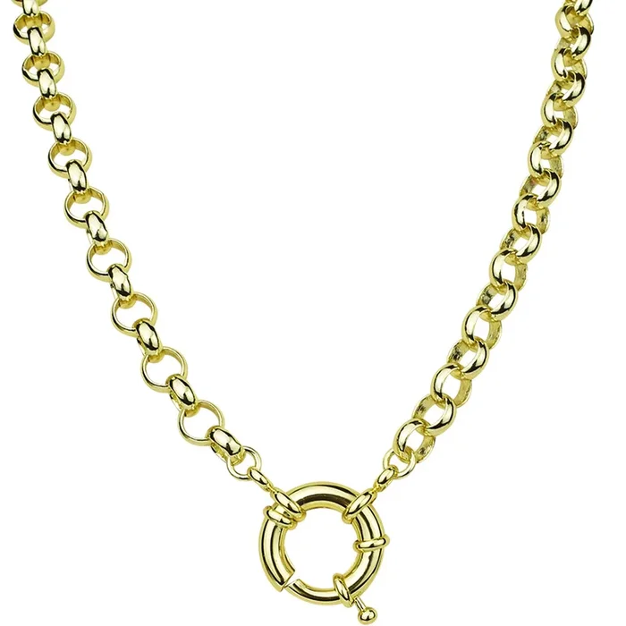 Sailor Ring Large Rolo Chain Charm Holder 17″ Necklace (Goldtone)