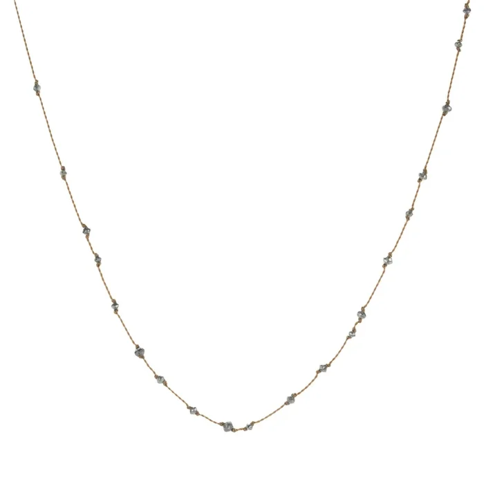 Salt and Pepper Diamond Beaded Necklace