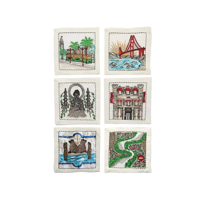 San Francisco Cocktail Napkins, Set of 6