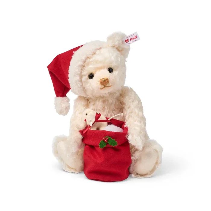 Santa Teddy Bear with Light-Up Toy Sack