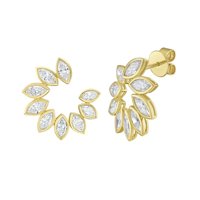 Santina Diamond Crescent Shape Earrings