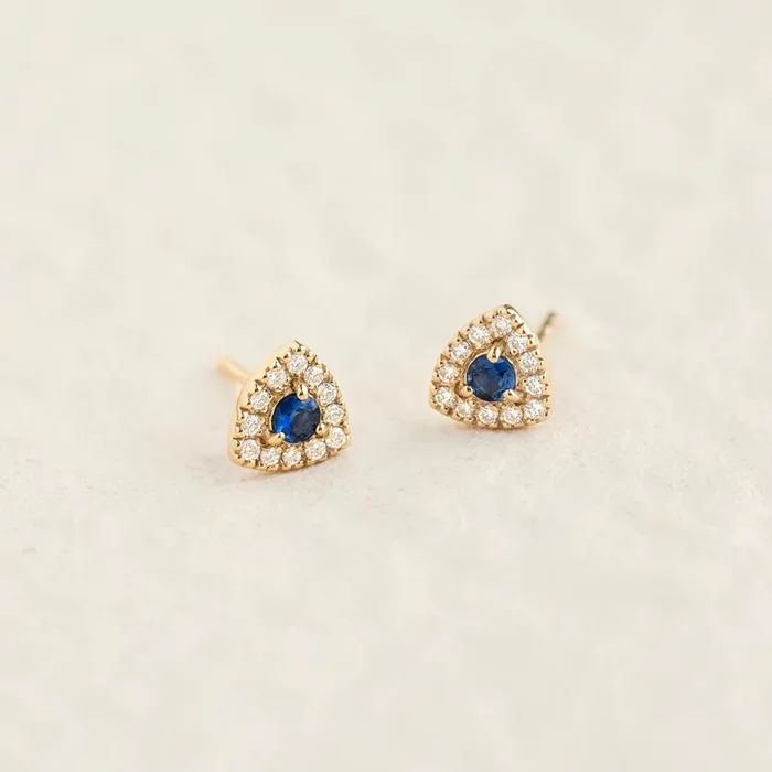 Sapphire and Diamond Stud Earrings – Marika