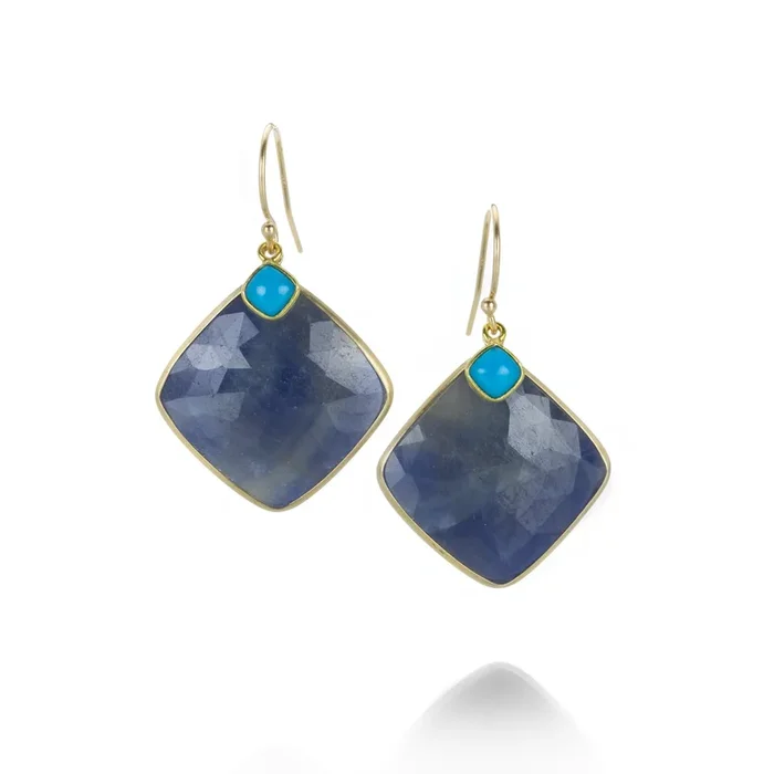 Sapphire and Turquoise Earrings
