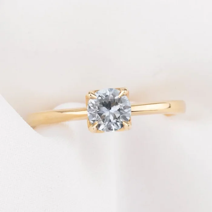Sara Ring, 0.66ct Light Blue Montana Sapphire