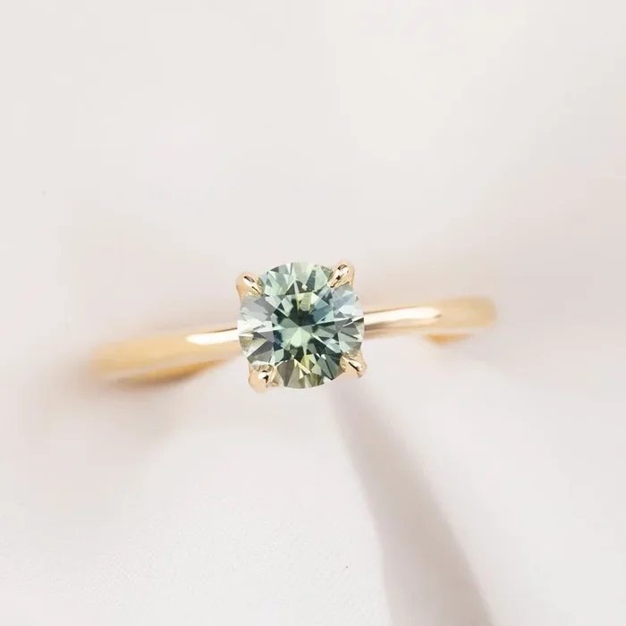 Sara Ring, 0.98ct Parti Blue Green Montana Sapphire