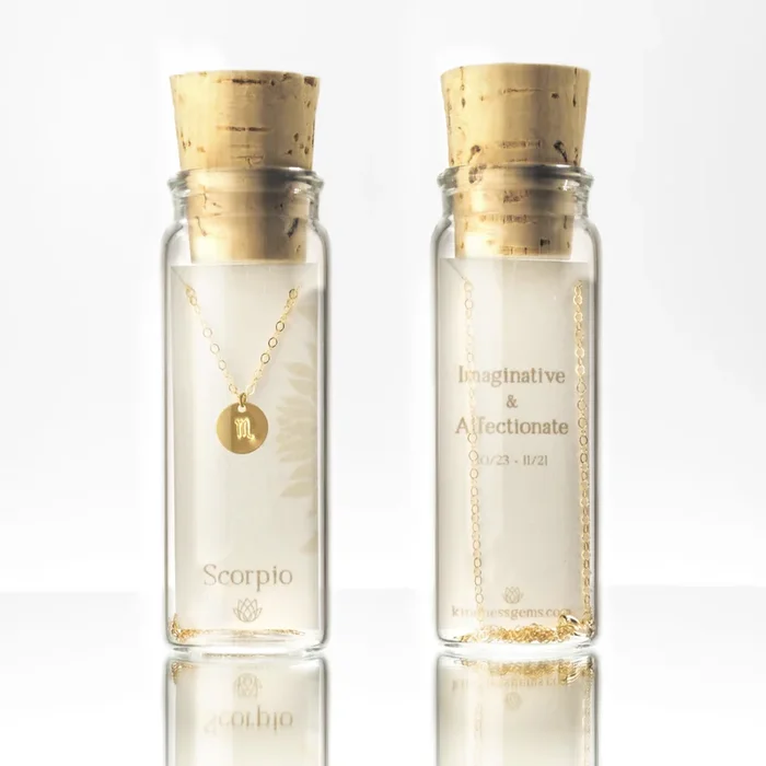 Scorpio Zodiac Necklace Bottle