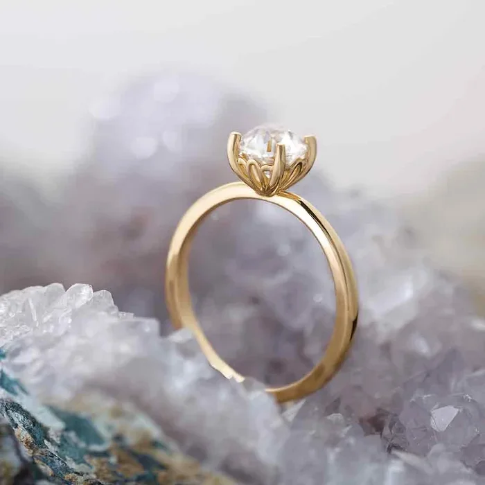 Scroll Solitaire Engagement Ring
