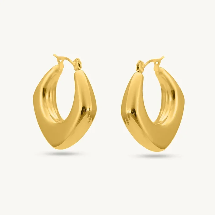 Sculpted Luxe Gold Hoop Earrings