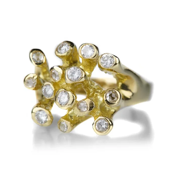 Sea Anemone Rose Cut Diamond Ring