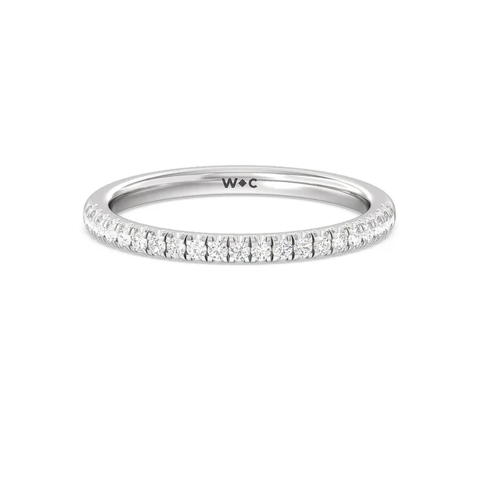 Seamless Diamond Shank Halo Solitaire Diamond Wedding Band
