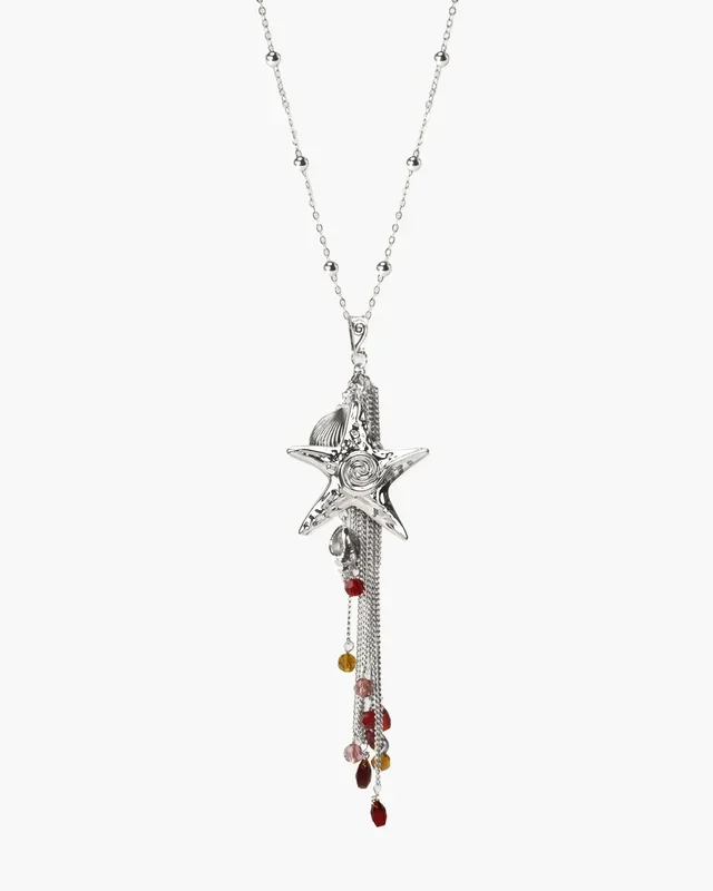 Seaside Nomad Starfish Necklace in Silver