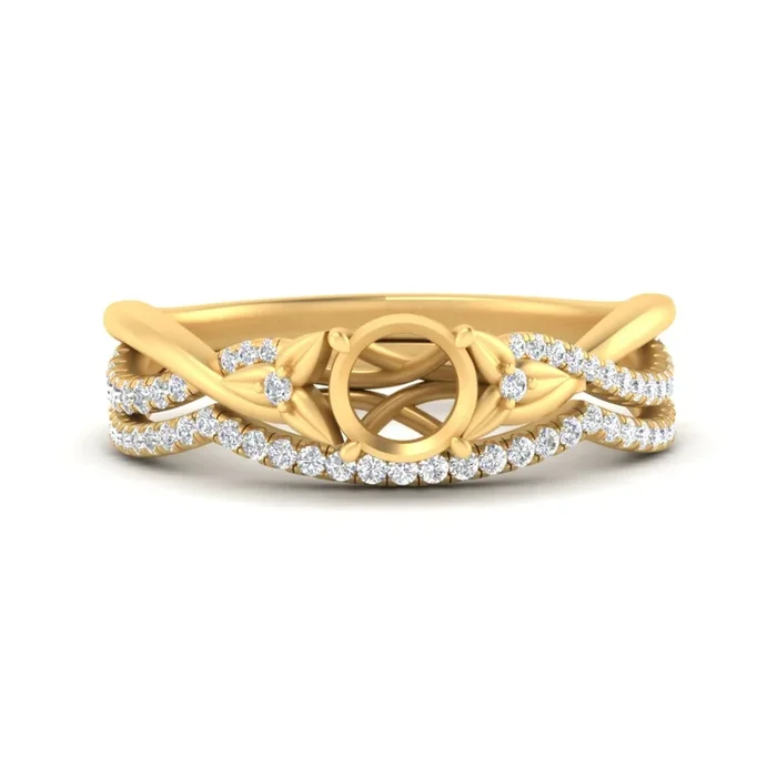 Semi Mount Nature Inspired Twisted Bridal Set