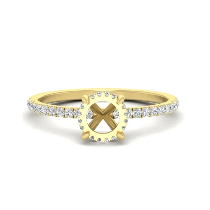 Semi Mount Pave Underhalo engagement ring
