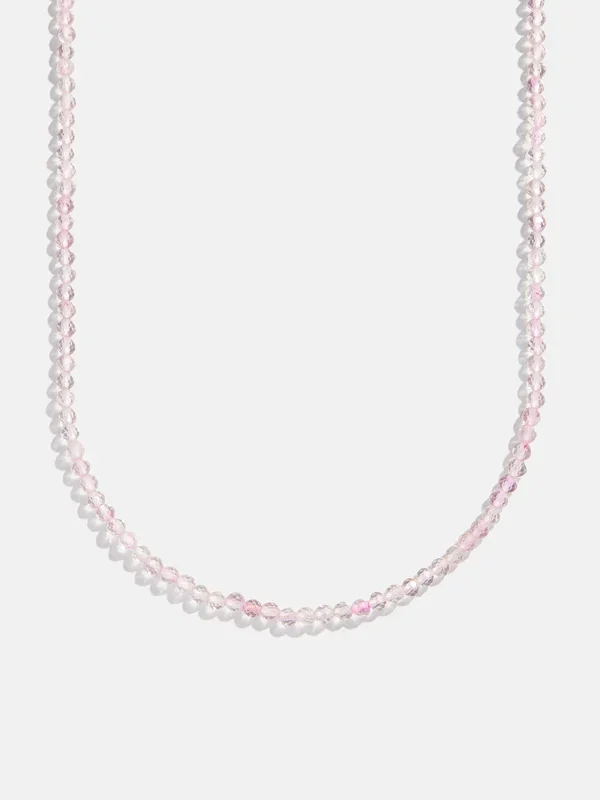 Semi-Precious Cluster Charm Necklace Chain – Rose Quartz