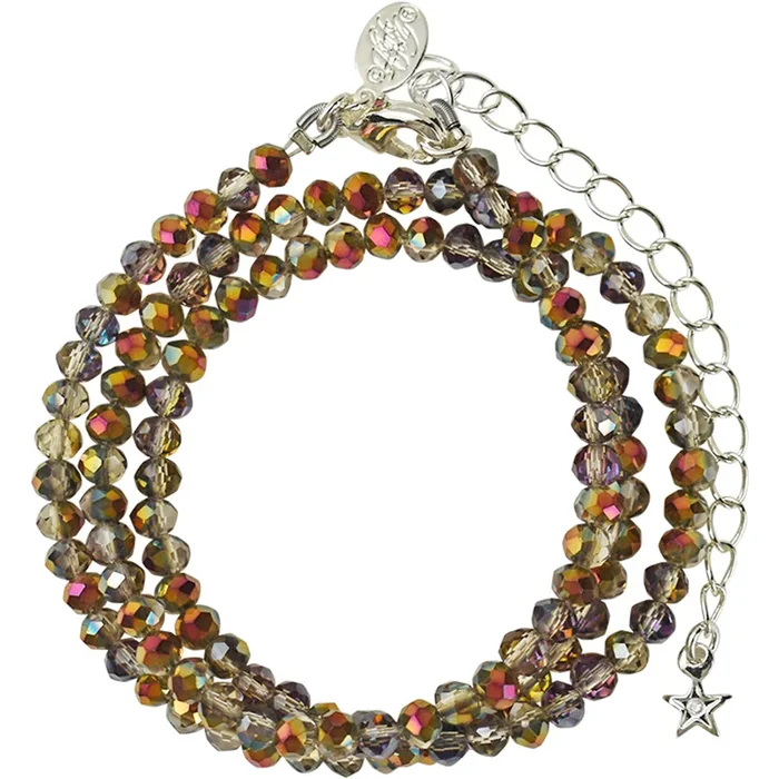 Shimmer Bead 18″ Necklace (Sterling Silvertone/Mystic Iridis)