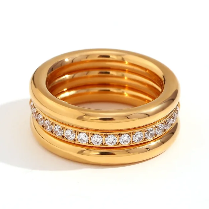 Shimmery Triple Ring