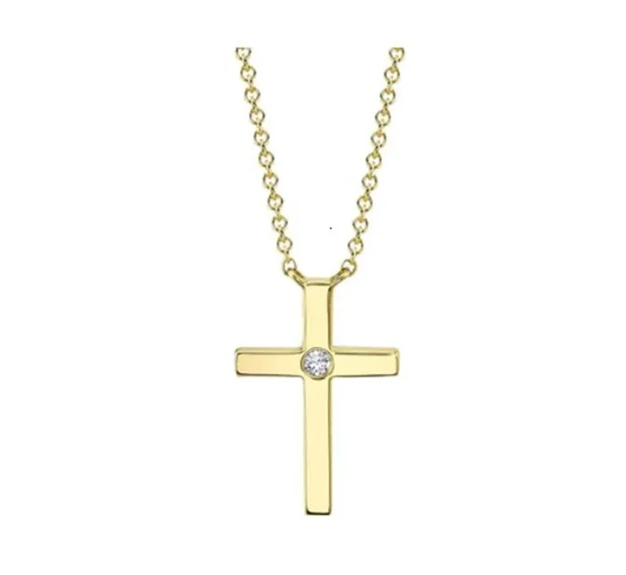 Shy 14Ky Diamond Cross Necklace Pendant