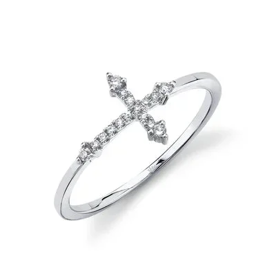 Shy Creation .09ctw Diamond Cross Ring