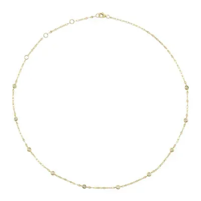 Shy Creation .20ctw Diamond Station Necklace