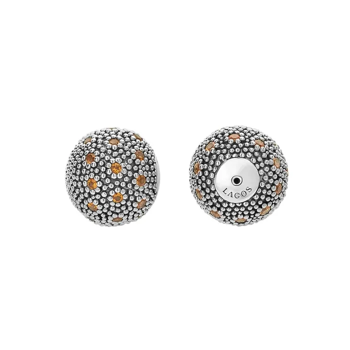Signature Caviar Citrine Earring Backs