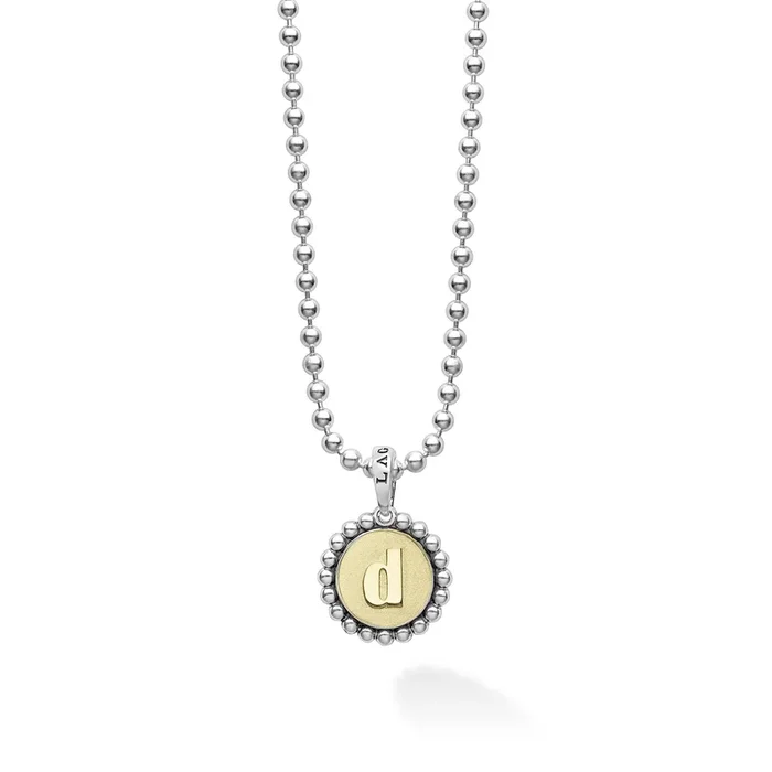 Signature Caviar D Initial Charm Necklace