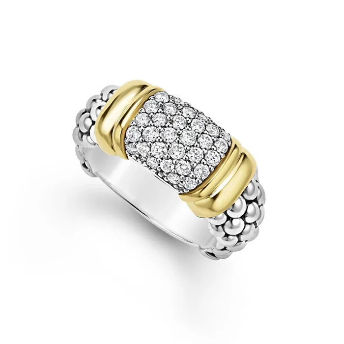 Signature Caviar Two-Tone Caviar Diamond Ring | 9mm