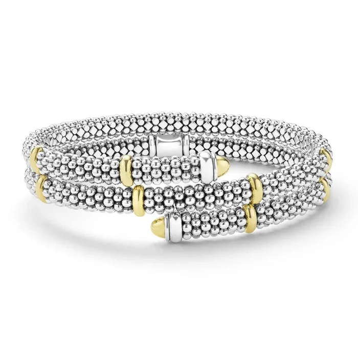 Signature Caviar Two-Tone Caviar Versa Wrap Bracelet | 5mm