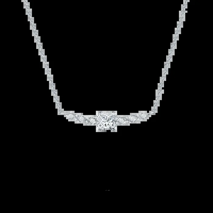 Signature Princess Cut Diamond Pendant | In Platinum