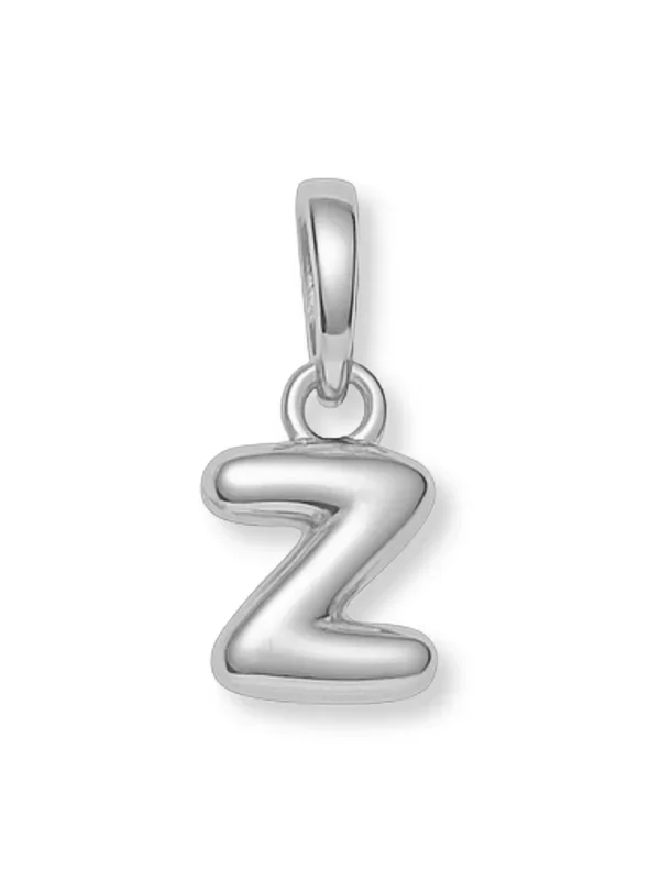 Silver Bubble Initial Clip Charm Letter Z