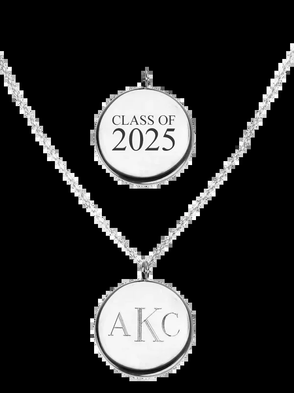 Silver Engravable Graduation Pendant Necklace