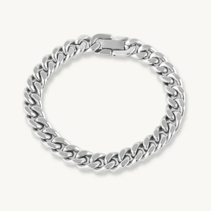 Silver Fortress Cuban Link Bracelet
