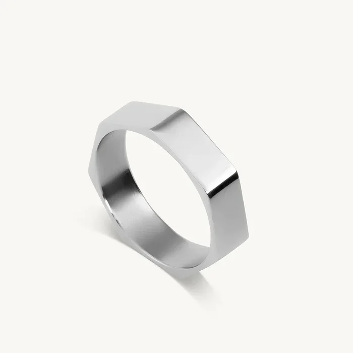 Silver Heptagon Ring