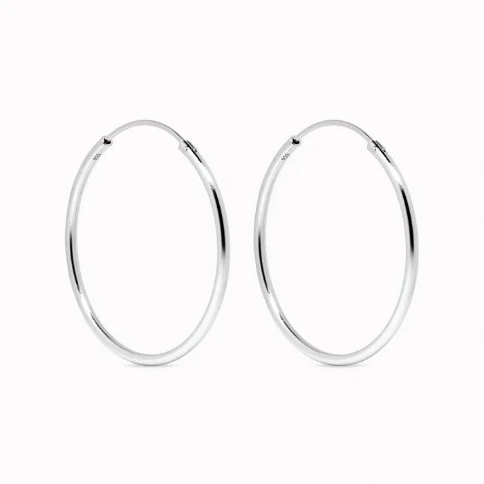 Silver Hoop Earrings 30mm – Rebecca