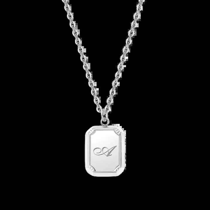 Silver Initial Pendant Necklace