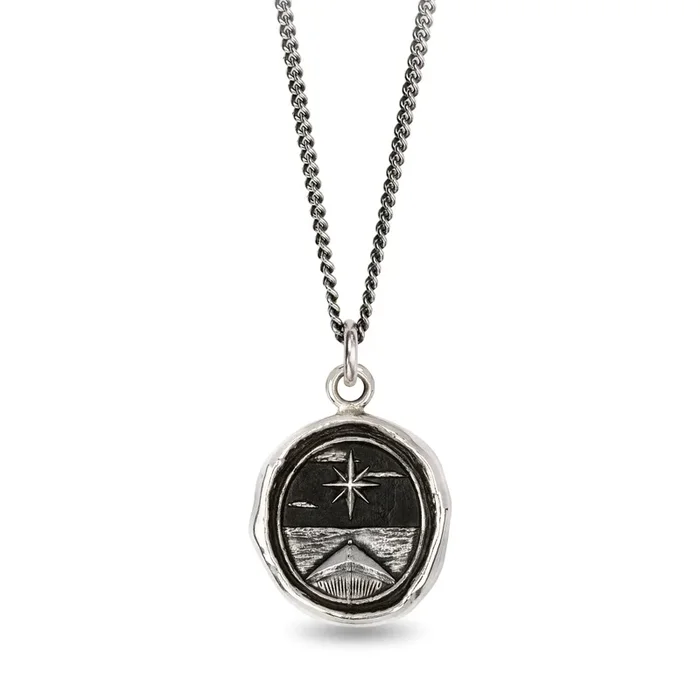 Silver North Star Pendant Necklace