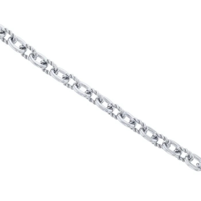 Silver Overtly Oval Link Chain Bracelet