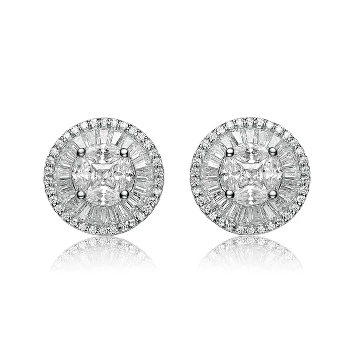 Simone Round Baguette Earrings