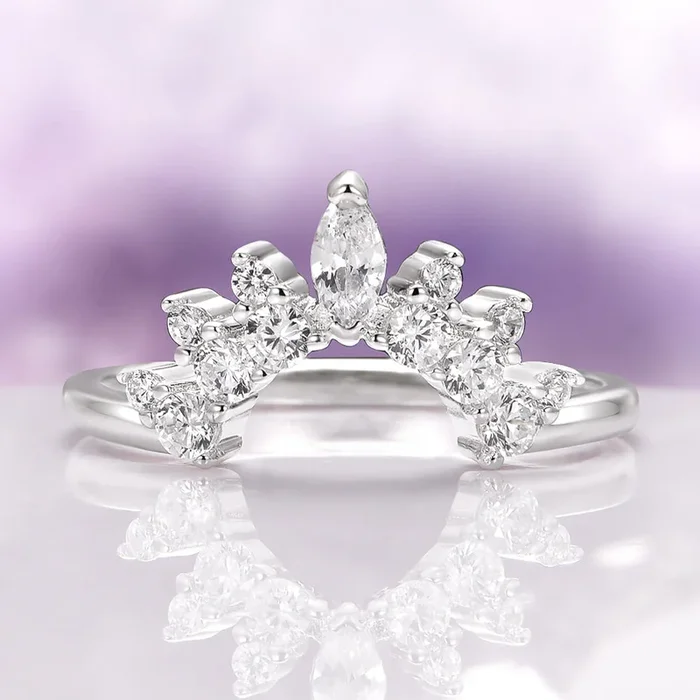 Simulated Diamond Stacking Wedding Band in Sterling Silver