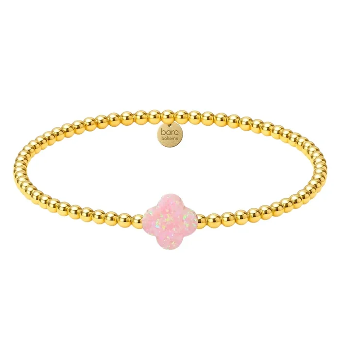Single Clover LG | Beaded Opal Bracelet