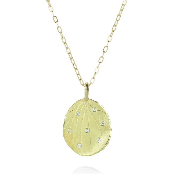 Single Hydrangea Petal Pendant Necklace