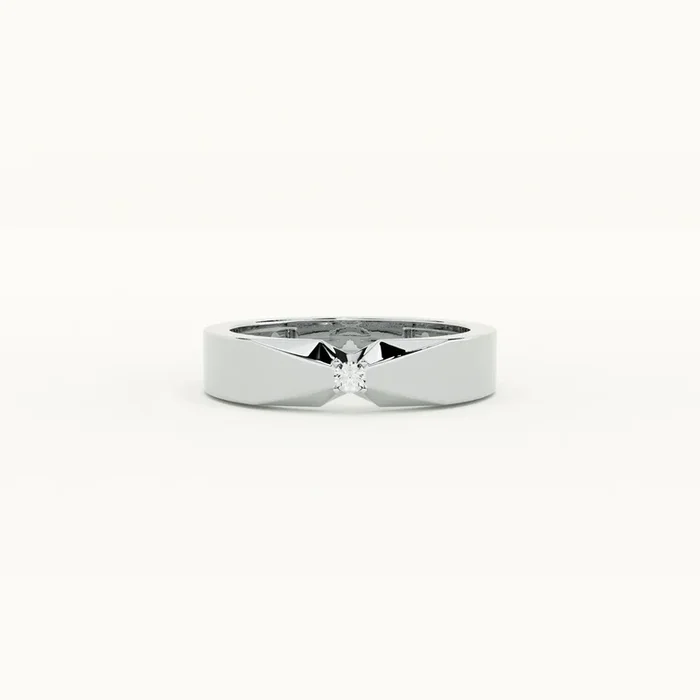 Single Stone Vow Men’s 925 Silver Ring