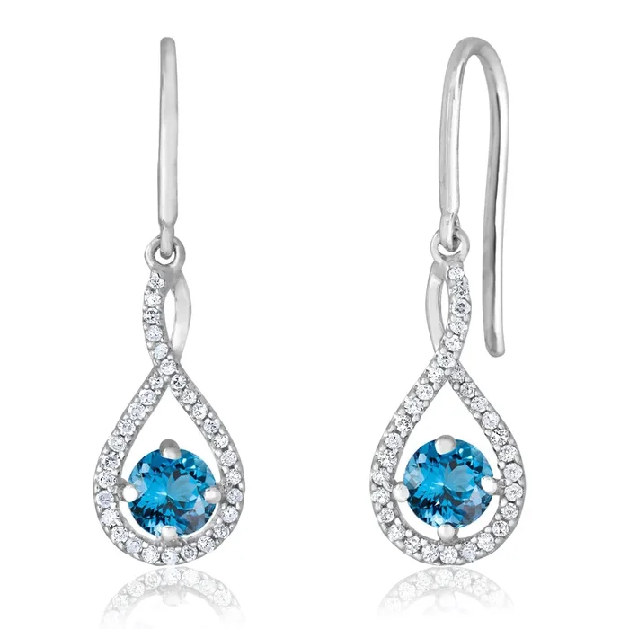 Skydrop Blue Topaz Twist Earrings