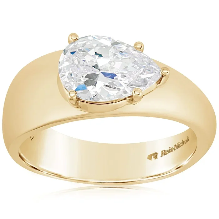 Slanted Domed Solitaire Engagement Ring Setting