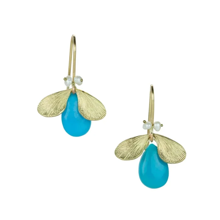 Sleeping Beauty Turquoise Jeweled Bug Earrings