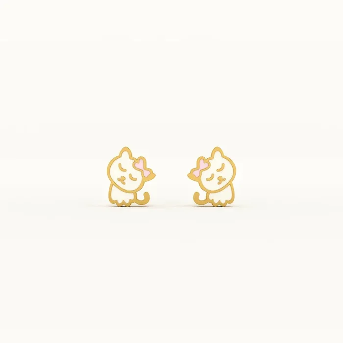 Sleeping Kitty 925 Silver Studs