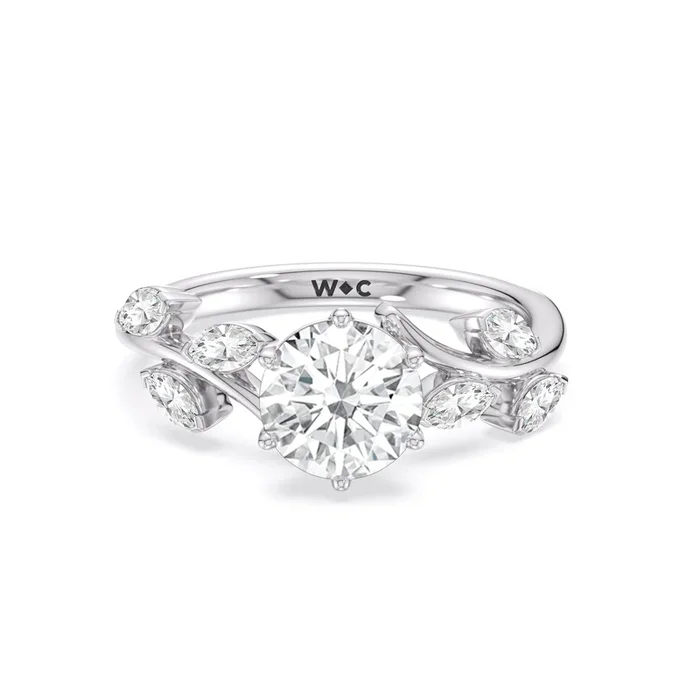 Slender Vine Six Prong Lab Grown Diamond Engagement Ring